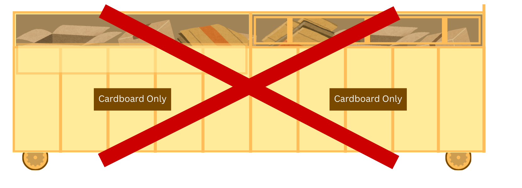 Residential Drop-Off Dumpster with red X