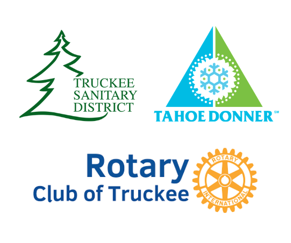 Logos for Truckee Sanitary District, Tahoe Donner, and Rotary Club of Truckee